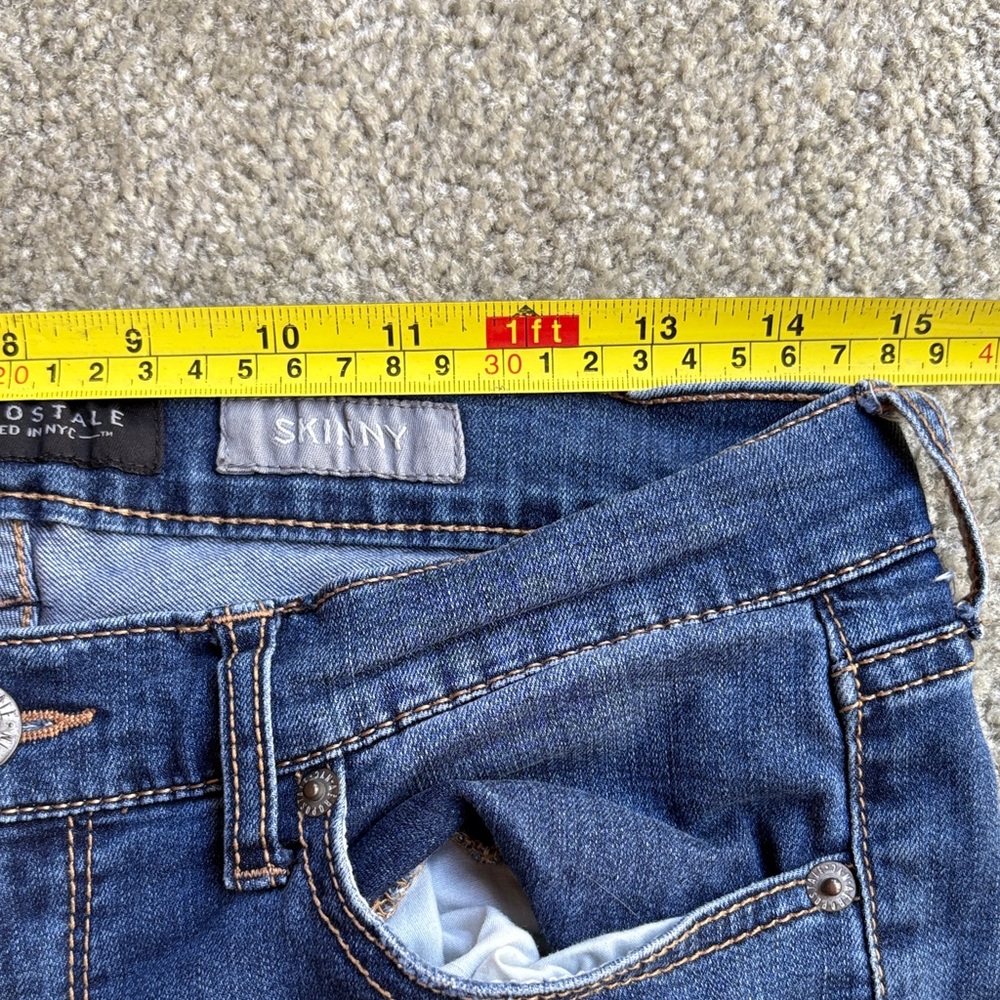 🟩Aeropostale Dark Blue Skinny Jeans Distressed knee - Picture 4 of 8